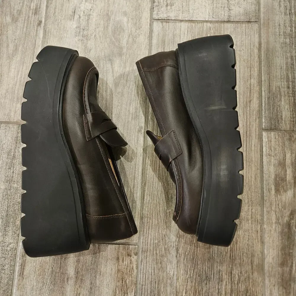 Maeve by Anthropologie Loafers Womens‎ Size 41 US 10.5 Platform Lugged Brown